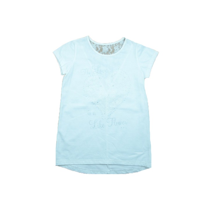 Tricou cu maneca scurta pentru fete Atut 5403-128, Alb 128 CM