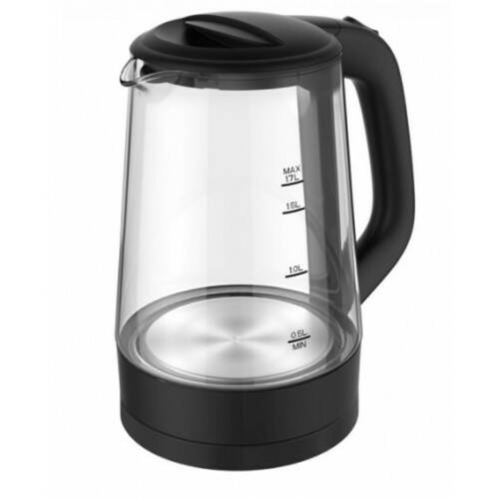 Ел. кана SP 1230 GC , 2200W, 1.7 литра, светеща, стъклена, черен