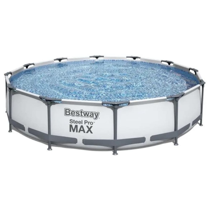 OEM MCT-11926 fémvázas medence, kerek, 366 x 76 cm, 6473 L, fehér/kék