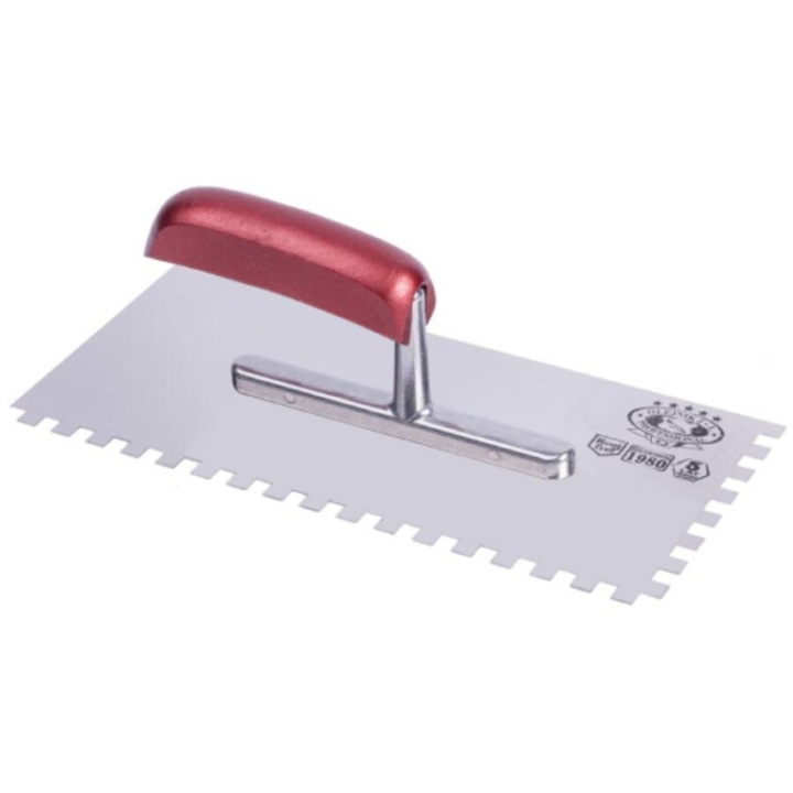 Glettelő fogazott, inox E10, 130x280mm (042101-0069)