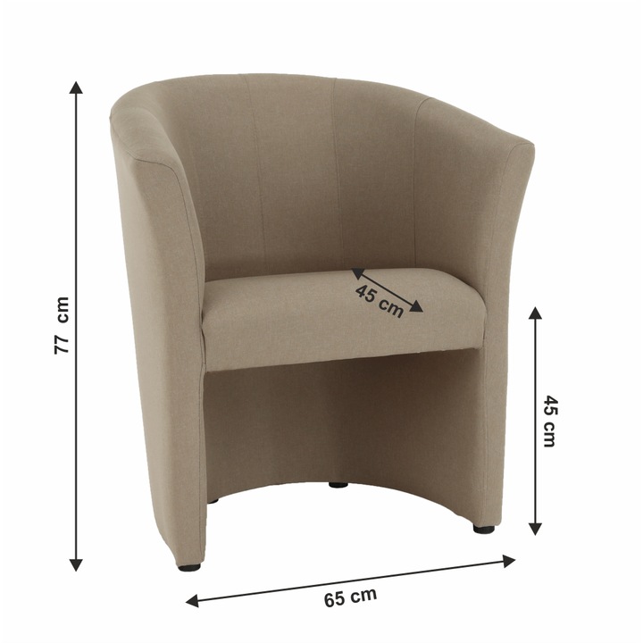 Cuba bézs textil kárpitozású fotel 65x60x77 cm
