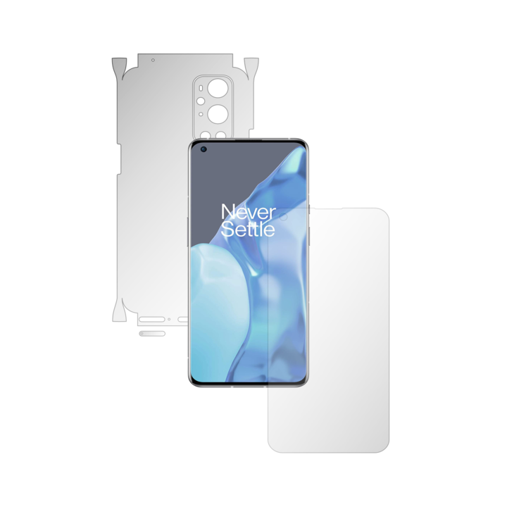 iSkinz Фолио за цяло тяло за OnePlus 9 Pro - Invisible Skinz Matte, 360 Cut, Anti-Fingerprint, Anti-Reflective Matte Silicone for Screen, Back and Side Cover, Transparent Adhesive Skin