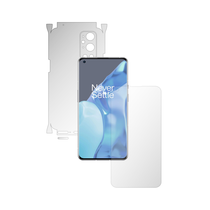 iSkinz teljes testfólia OnePlus 9 Pro készülékhez - Láthatatlan Skinz matt, 360 fokos vágás, ujjlenyomat-mentes, tükröződésmentes matt szilikon képernyőhöz, hát- és oldalsó burkolat, átlátszó tapadó bőr