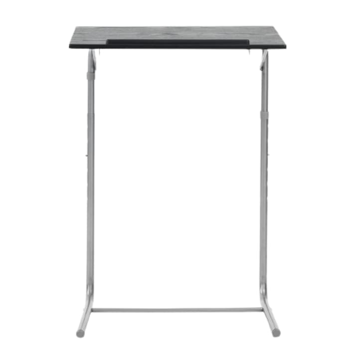 Masa pentru laptop DacEnergy©, cadru metalic gri, blat din MDF negru, fara roti, reglabila pe inaltime, 53 x 40 x 89 cm