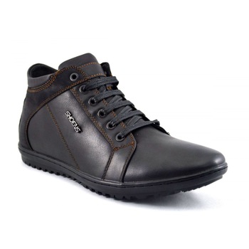 Pantofi Sport tip Ghete Barbatesti negri piele Inalti ShoeNS Pantofi Sport tip Ghete Barbatesti negri piele Inalti ShoeNS