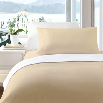 Lenjerie de pat Dormisete bumbac 100%, COLOR ALB & BEJ , pentru pat 2 persoane, 4 piese, 180x220 / 70x70 Lenjerie de pat Dormisete bumbac 100%, COLOR ALB & BEJ , pentru pat 2 persoane, 4 piese, 180x220 / 70x70