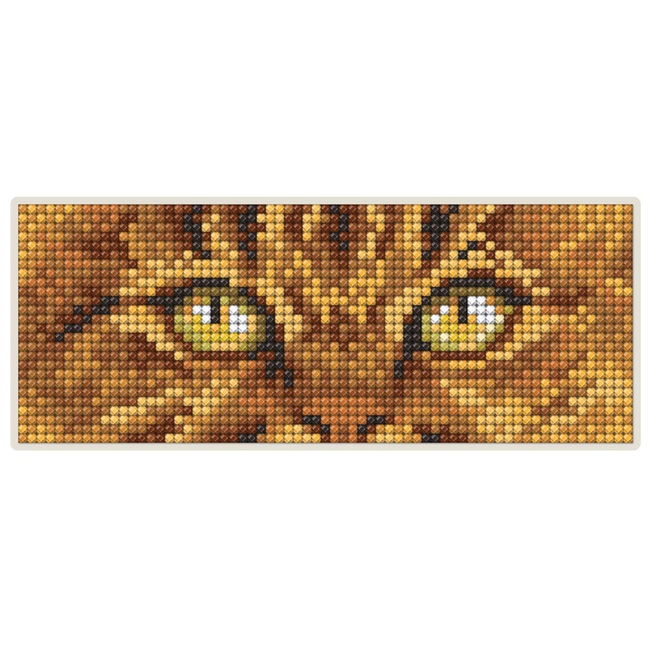 Диамантен гоблен Collection DArt с магнит, Квадратни кристали, 17 х 6.8 см, Котка