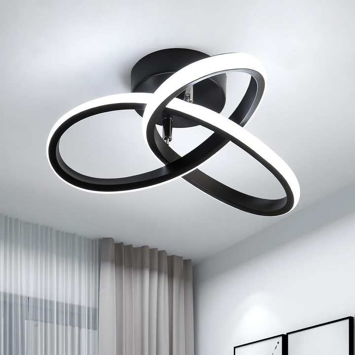 Candelabru LED, Toolight, Aluminiu, 24x14x11 cm, Negru