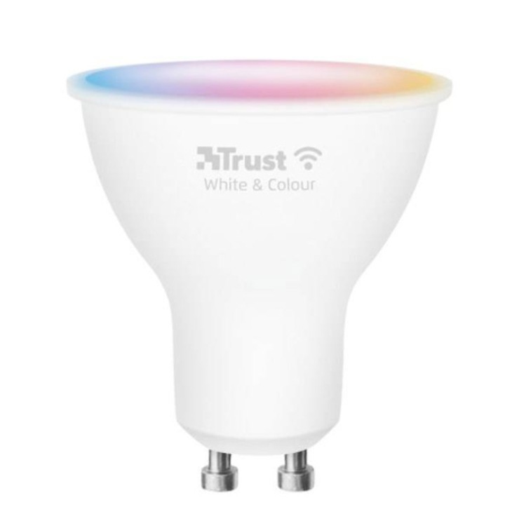 Крушка TRUST, Smart, WiFi, LED, GU10, 5W, 50 x 50 x 54 мм, Цветна/Бяла, 71279
