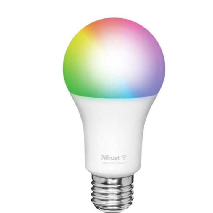 Крушка TRUST, Smart WiFi, E27, Цветна/Бяла, 9W, 71281