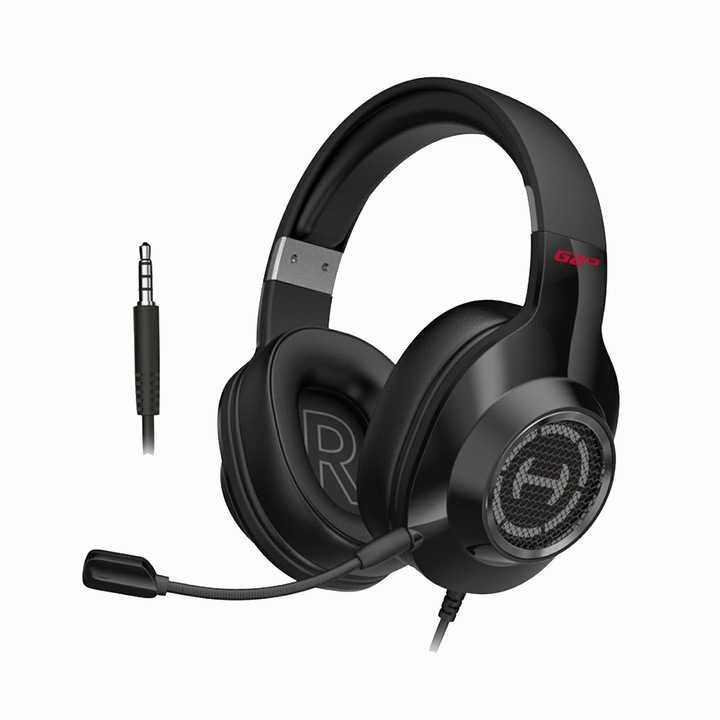 Слушалки за игри, Edifier, LED осветление, 32 ома, микрофон, черни