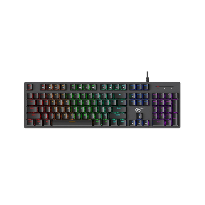 Tastatura mecanica, Havit, Iluminare RGB, Negru