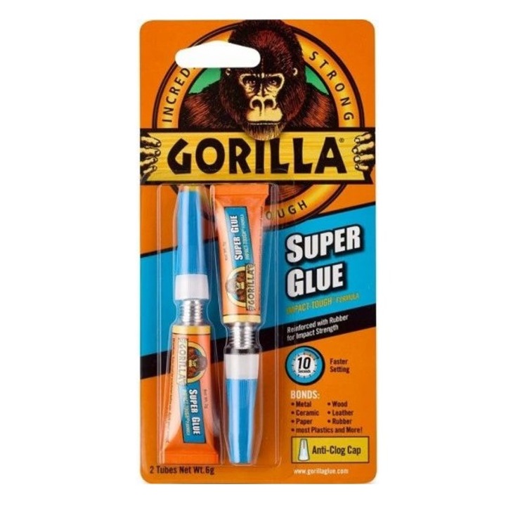 Gorilla Super Glue Transparent, 2x3 g