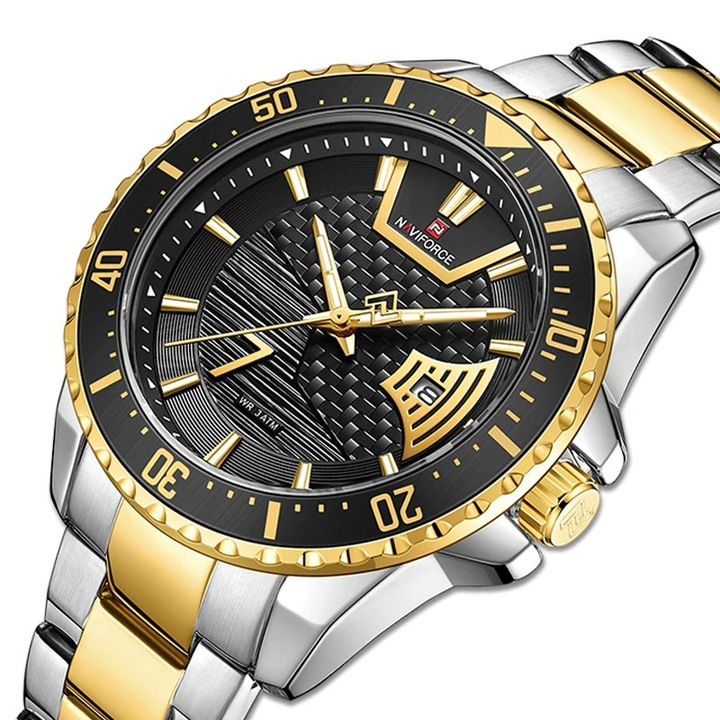 Ръчен мъжки часовник Naviforce Elegant Casual Quartz Analog Digital Неръждаема стомана
