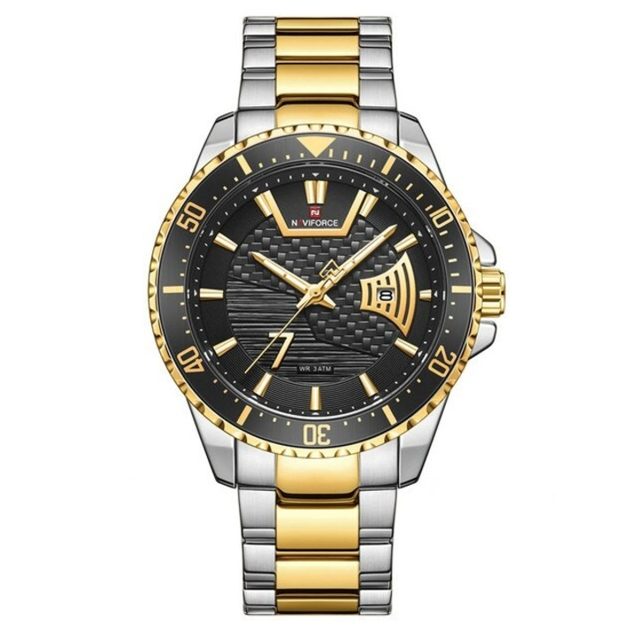 Ръчен мъжки часовник Naviforce Elegant Casual Quartz Analog Digital Неръждаема стомана