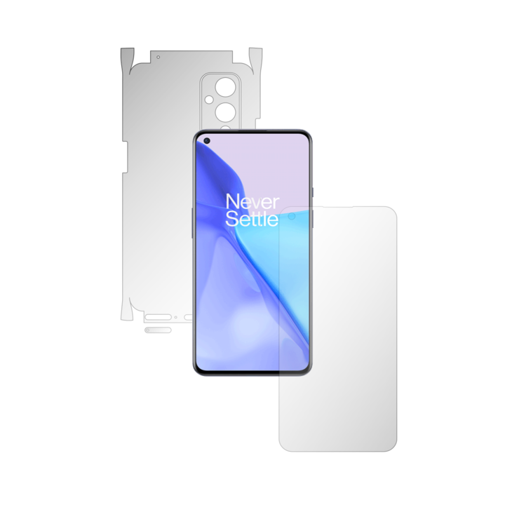 iSkinz Full Body Film за OnePlus 9 5G - Invisible Skinz Matte, 360 Cut, Silicone Matte Anti-Fingerprint, Anti-Reflection за екрана, заден и страничен капак, прозрачна лепилна кожа