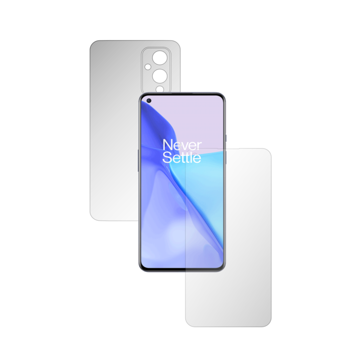 iSkinz Фолио за цяло тяло за OnePlus 9 5G - Invisible Skinz HD, проста кройка, ултра-прозрачна силиконова защита за екрана и задния капак, прозрачна лепилна кожа