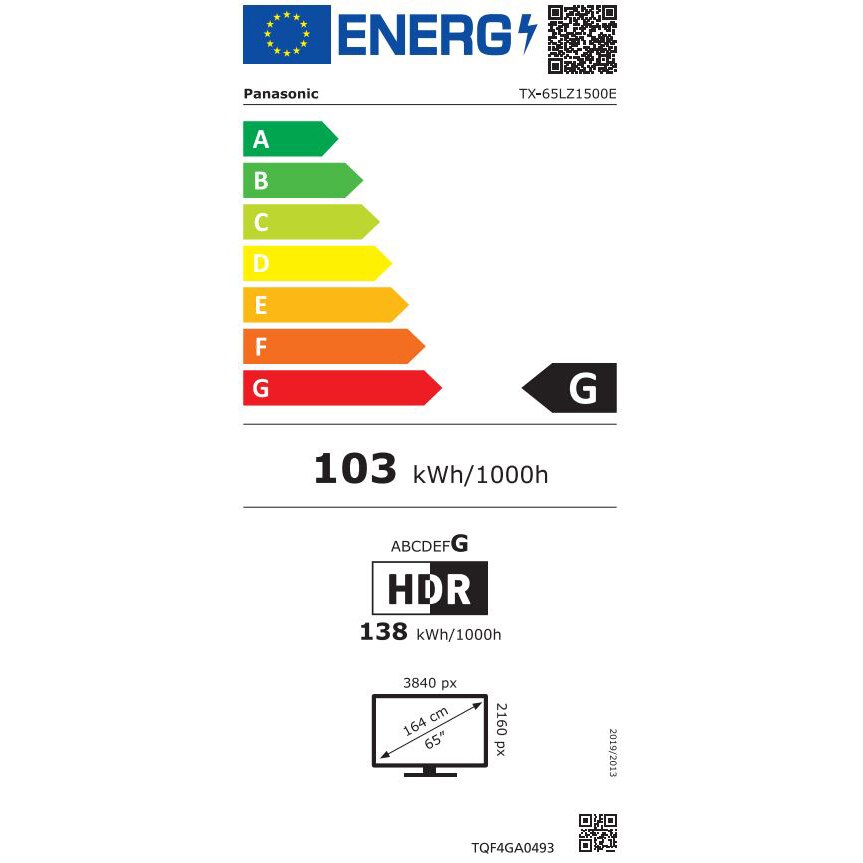 Televizor Panasonic OLED TX-65LZ1500E, 164cm, Smart, 4K Ultra HD, Clasa G
