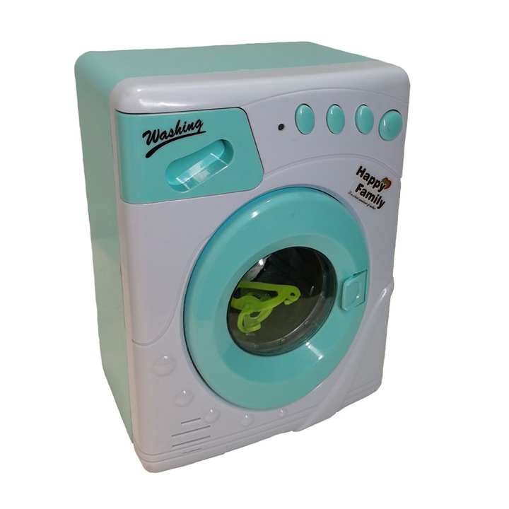 Masina de spalat verde jucarie cu sunete si lumini 20 cm