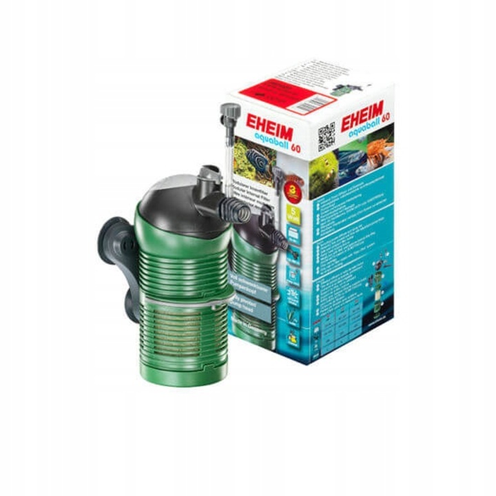 Filtru intern pentru acvariu Aquaball 60, Eheim, 480 l/h, 5 W, Verde/Verde inchis