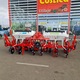 Semanatoare pneumatica prasitoare cadru fix, Bufer 6 randuri, buncar fertilizare de plastic 2x200 litri, dublu disc la semanat si fertilizare
