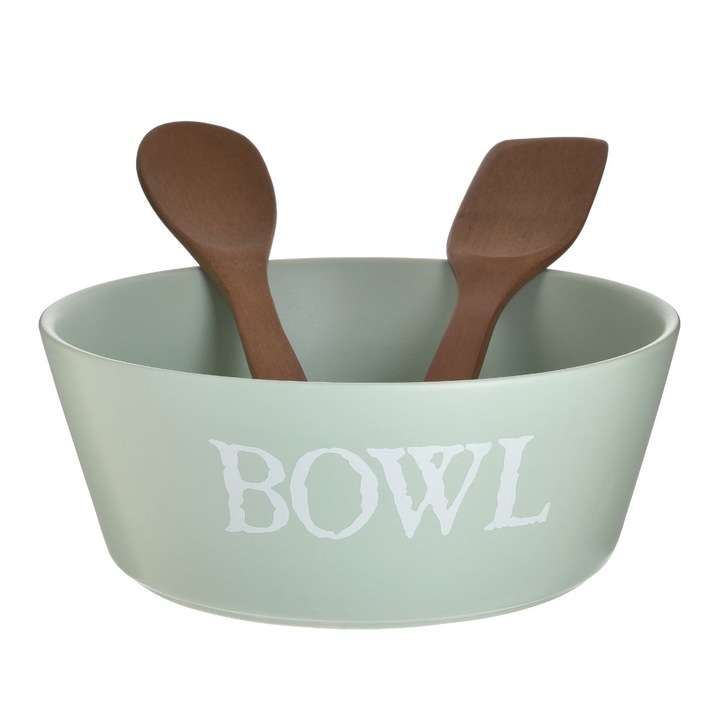 Porcelán tál fenyőfa edényekkel, 25 cm