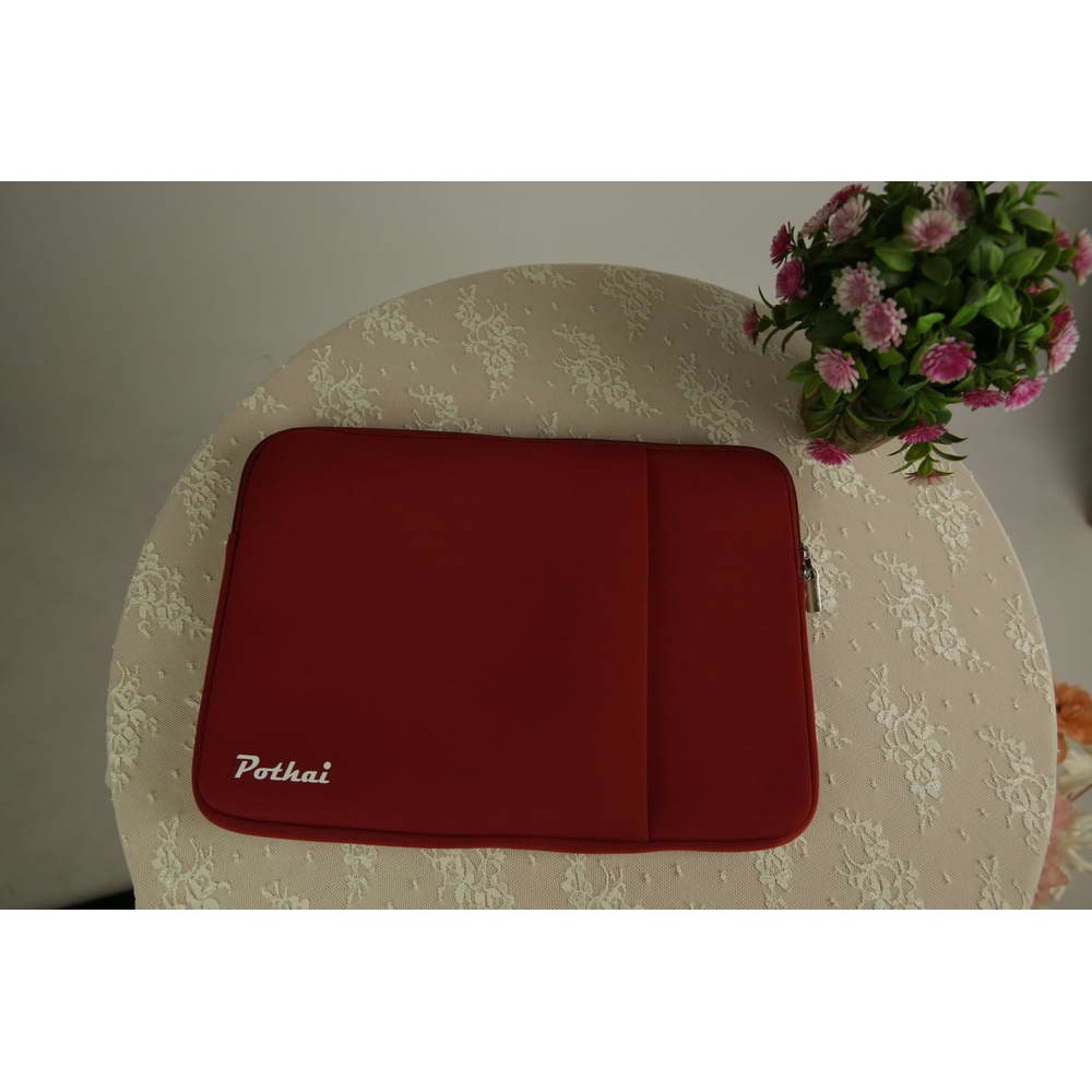 Husa laptop, Pothai, Poliester, Compatibila cu 14-14.1'', Rosu