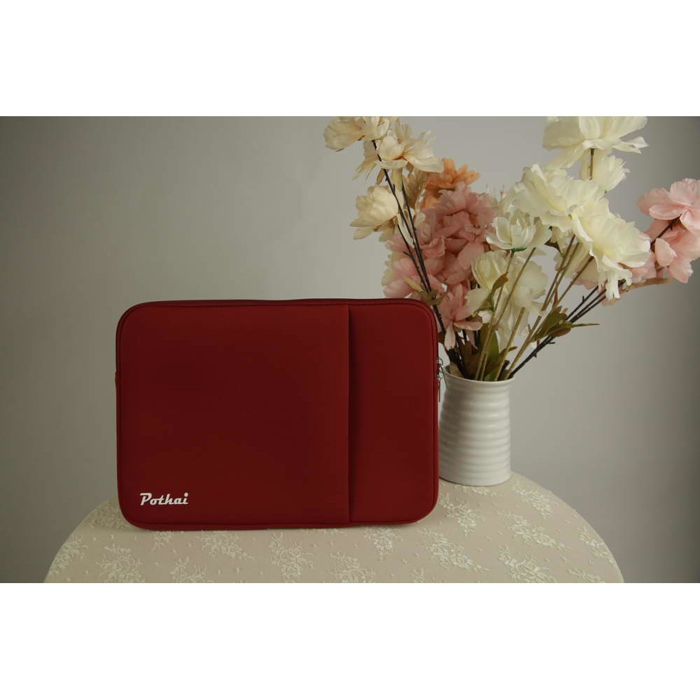 Husa laptop, Pothai, Poliester, Compatibila cu 14-14.1'', Rosu