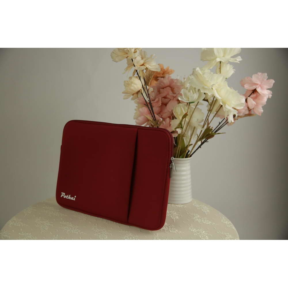 Husa laptop, Pothai, Poliester, Compatibila cu 14-14.1'', Rosu