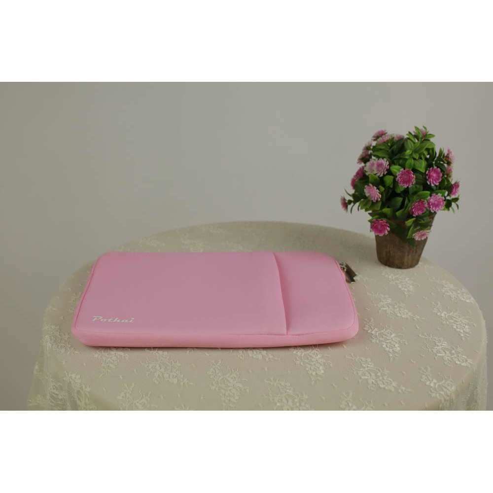 Husa laptop, Pothai, Poliester, Compatibila cu 14-14.1'', Roz deschis