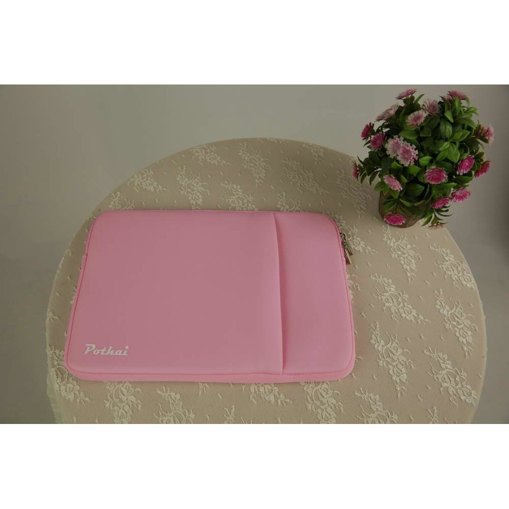 Husa laptop, Pothai, Poliester, Compatibila cu 14-14.1'', Roz deschis