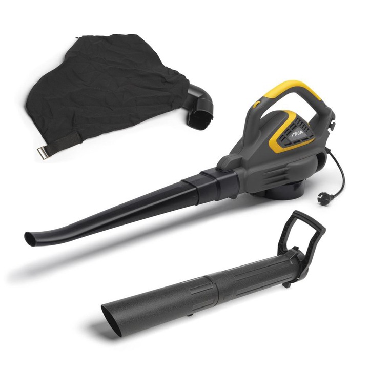 Suflanta Stiga BL 130c V, 2600W, 7 m³/min, functia de aspirare, duza suflare, sac pentru praf, turatie reglabila