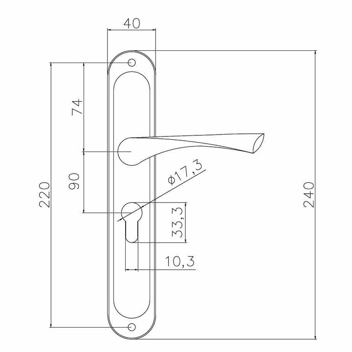 Kilincs Bussare CLASSIC CLASSICO A-01-PZ/90 szatén króm