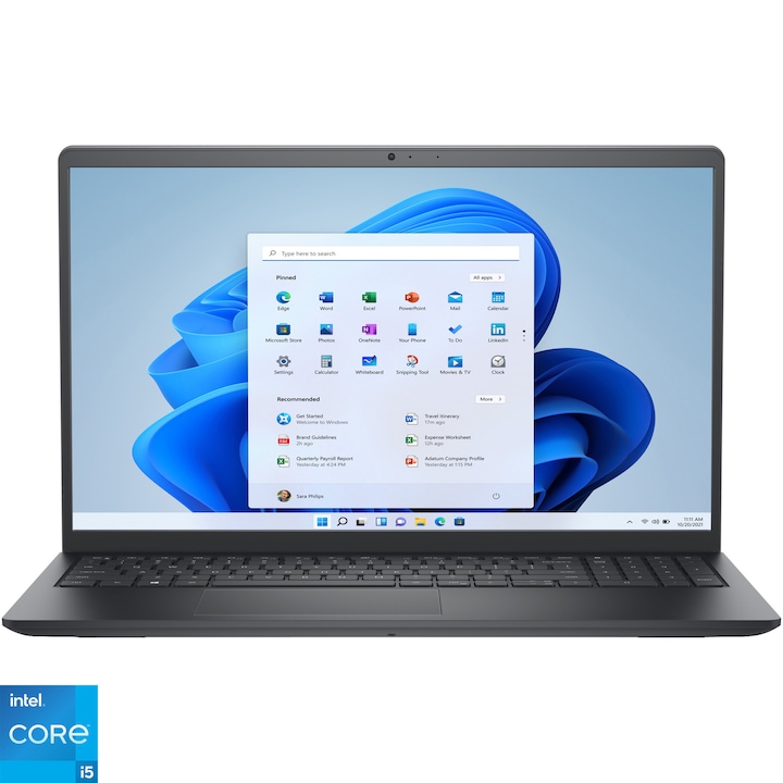 Лаптоп Dell Vostro 3510, Intel® Core™ i5-1135G7, 15.6", Full HD, RAM 8GB, 256GB SSD, Intel® Iris® Xe Graphics, Windows 11 Pro