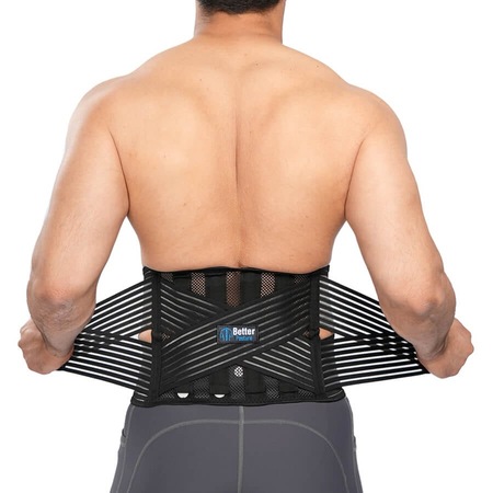 Centura cu turmalina si magneti Better Posture Premium, Marimea XXL, Talie 115-130 cm, Neagra, Unisex