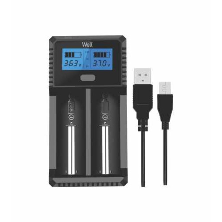 Incarcator rapid acumulatori litiu-ion si NiMH Well Speedy