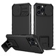 Калъф Flippy Defender за iPhone 13 Pro, Cъс стойка, Удароустойчив, Опора за кола, Camshield, Черна