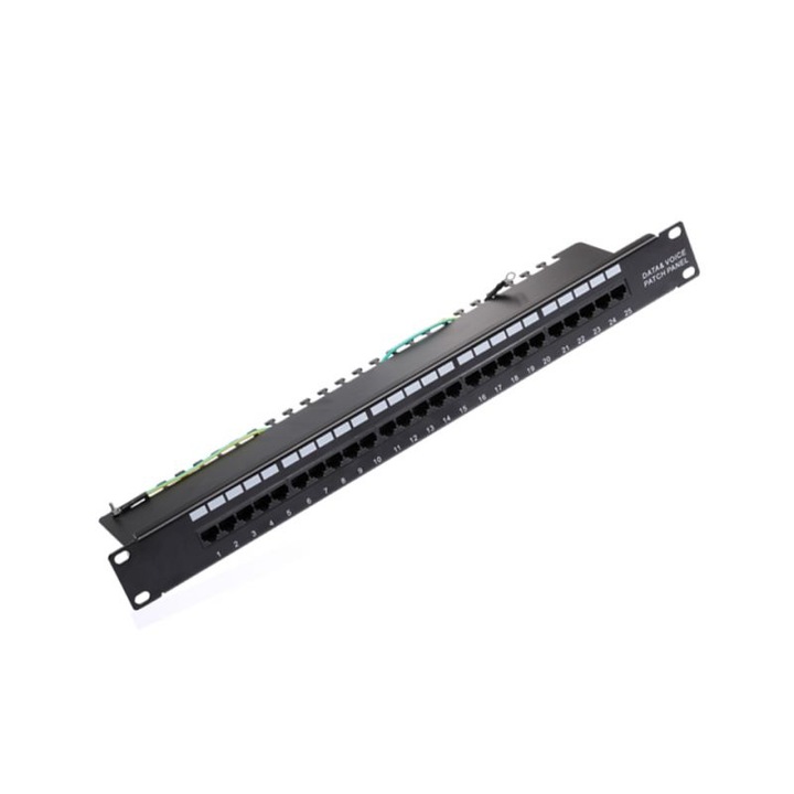 ISDN patch panel, 25 port, RJ45, rackbe szerelhető 19 1U