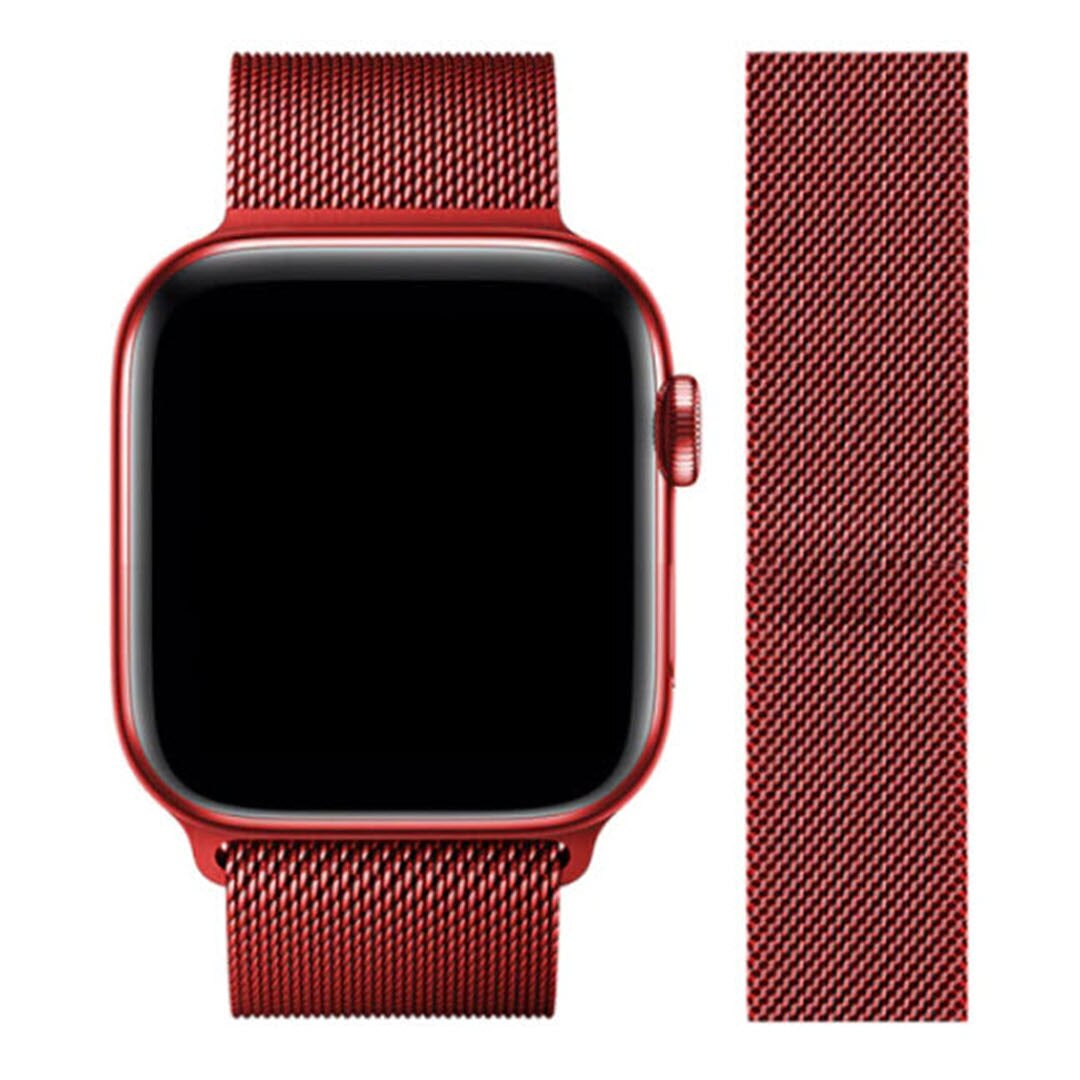 Метална каишка за Apple Watch 38мм, Червена - eMAG.bg
