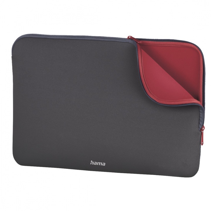 Husa laptop, Hama, 30cm, Gri/Rosu