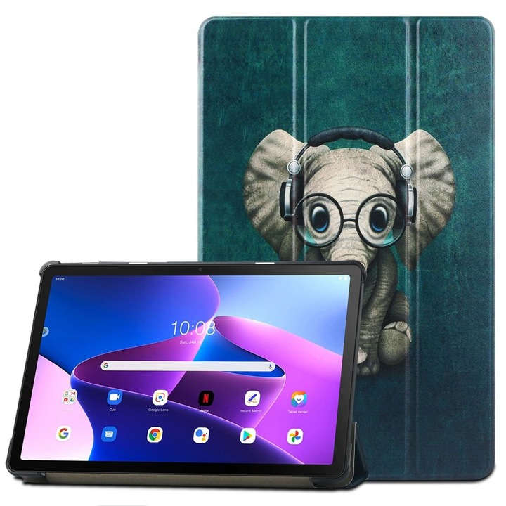 Калъф fixGuard smartcase за Lenovo Tab M10 Plus 10.6" 3rd Gen, Happy Elephant