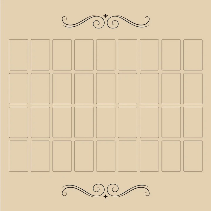 Fata de masa pentru tarot, Lo Scarabeo, Obrus Grand Tableau Lenormand, catifea, 60 x 60 cm, alb