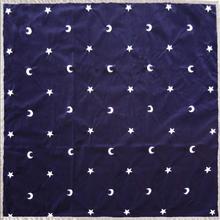 Fata de masa pentru tarot, Lo Scarabeo, Obrus Ksiezyce i Gwiazdy, catifea, 80 x 80 cm, albastru