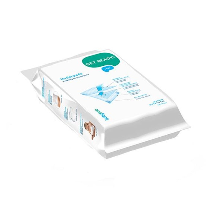 Set 10 pleduri impermeabile 60 x 90 cm BabyOno 509, Alb 60 x 90 cm