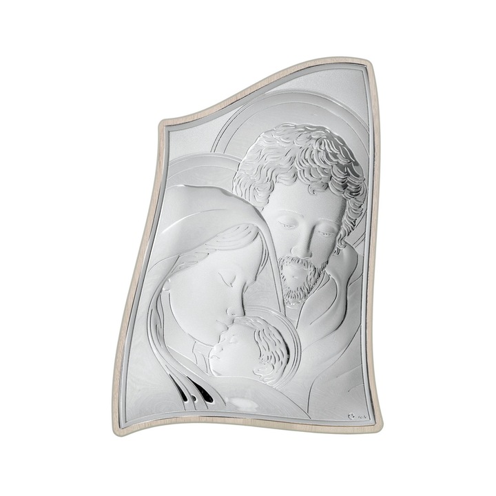 Ezüstös ikon, Szent Család, 22,5 cm x 16,5 cm