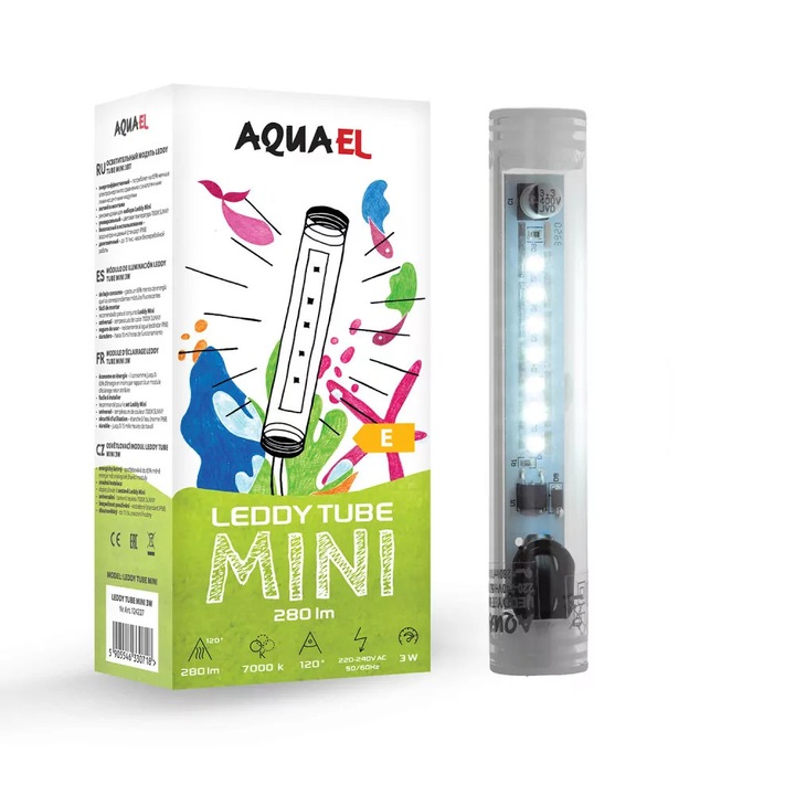 Lumina LED pentru acvariu, Aquael, 3 W, 7000 K, Transparent