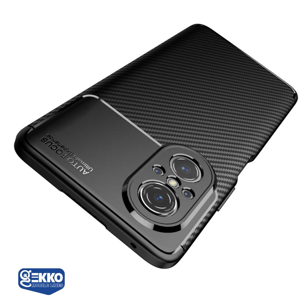 Husa pentru Huawei Nova 9 SE - Silicon Antisoc, Carbon Fiber Design - Neagra