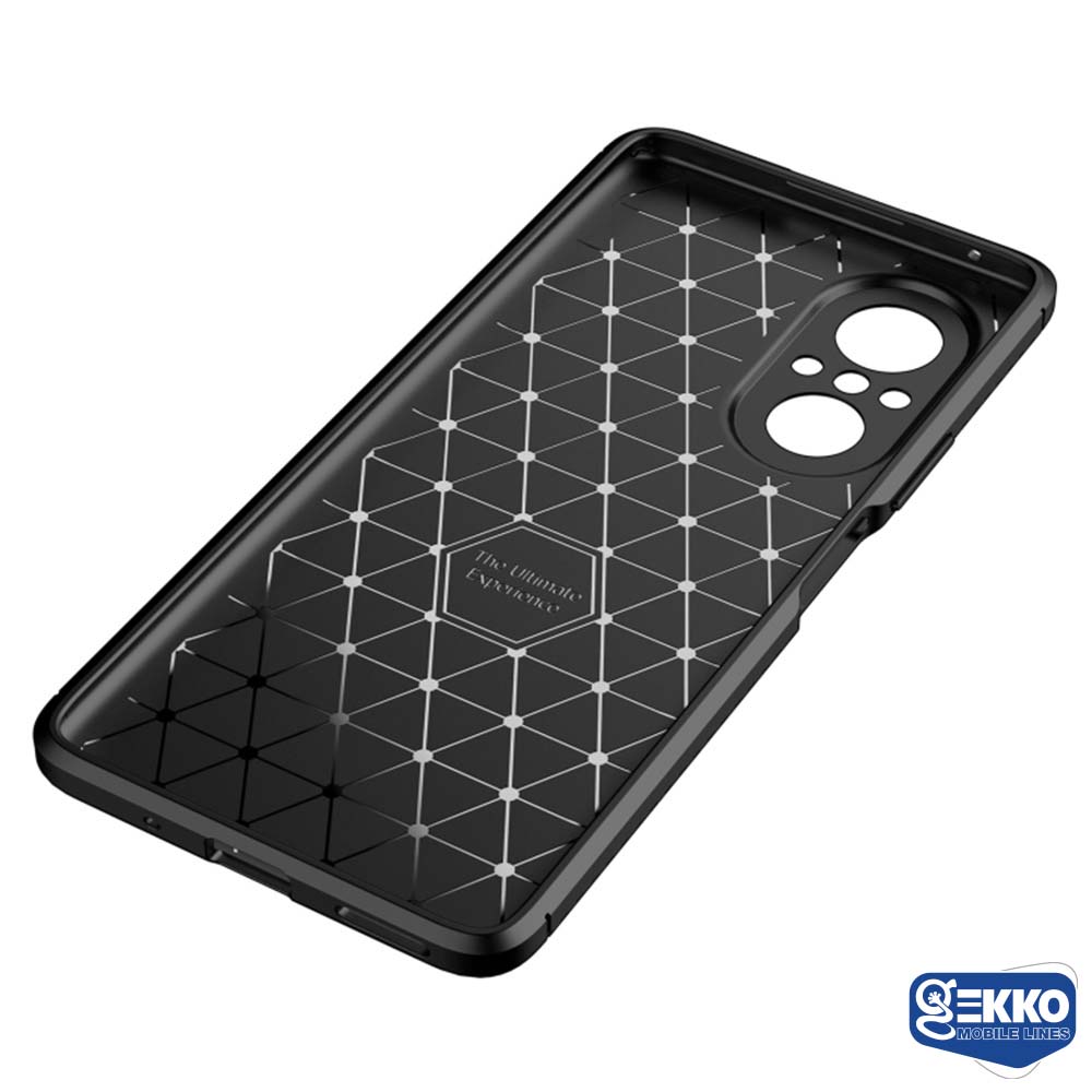 Husa pentru Huawei Nova 9 SE - Silicon Antisoc, Carbon Fiber Design - Neagra