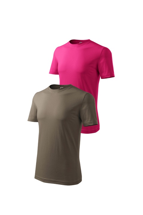 Set 2 tricouri de barbati, Malfini, Classic, mix 15, Kaki/Roz
