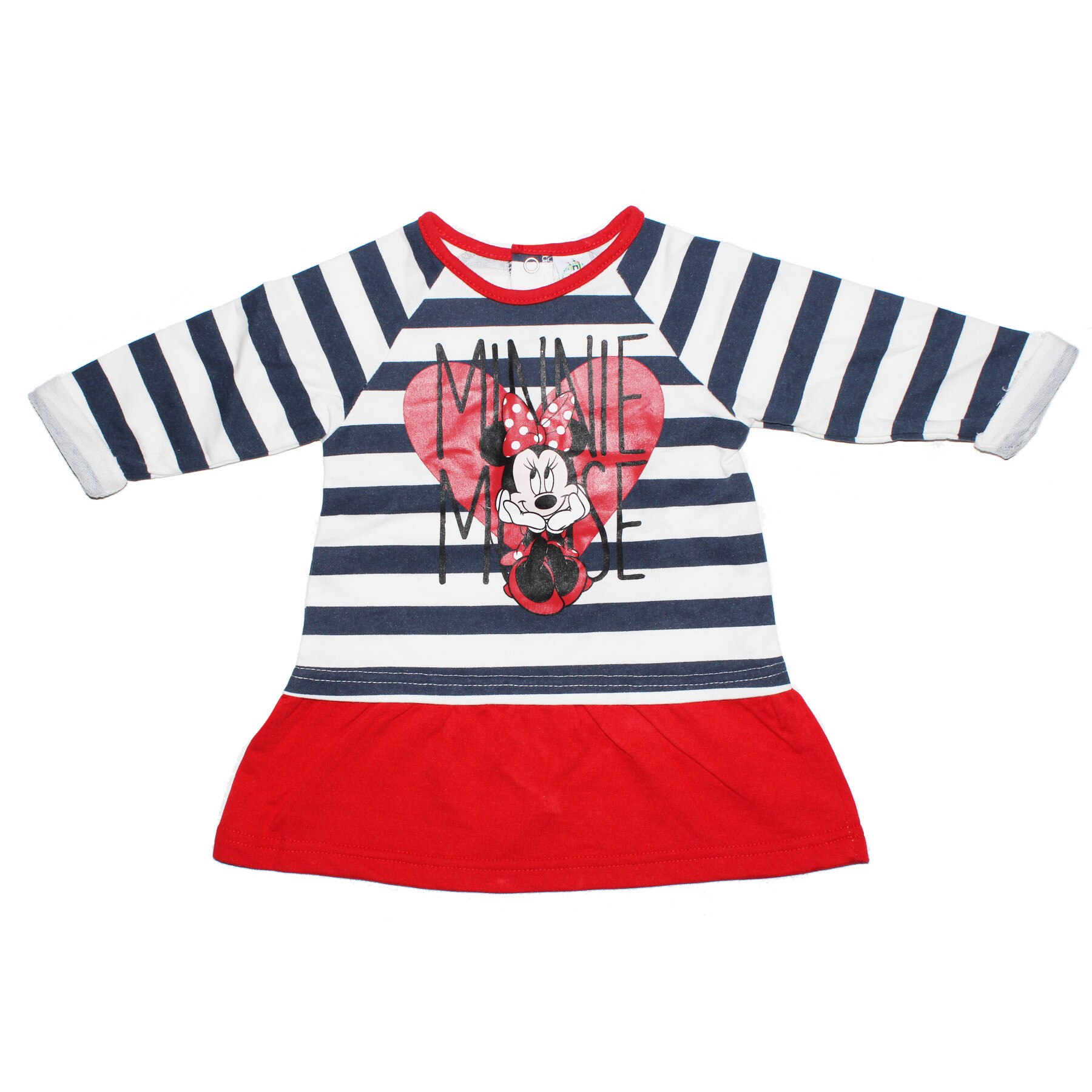 Rochie maneca lunga, Minnie Mouse, albastra, 12 luni